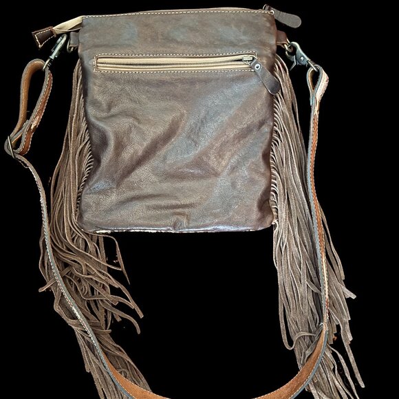 Myra Bags Fringed Leather Crossbody - Picture 3 of 4